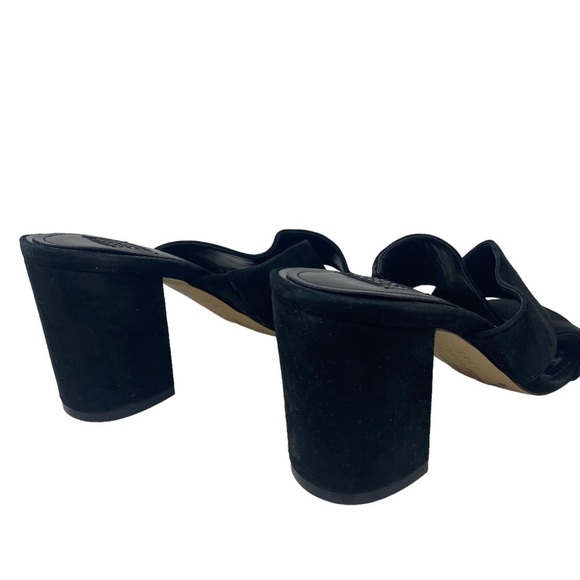 White House Black Market Women's Reese Black Suede Heeled Sandals Heels Sz 7.5M - Picture 9 of 12
